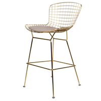 Tabouret de bar moderne personnalisé de style européen chaise de bar en fer doré de mariage d'hôtel en gros