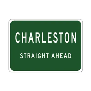 Charleston Straight Ahead Sign Directional Charleston Street Road Sign Gift - Quality Metal Sign 8x12inch