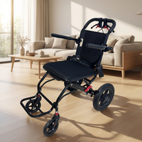 Fauteuil roulant pliable pour avion, avec barre de traction, en acier carbone, facile à transporter – Meilleures ventes