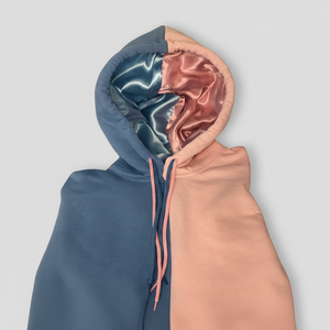 Mode, impression personnalisée de logo, nouveau style, sweat à capuche à manches longues surdimensionné 100% coton, uni, unisexe, doublé de satin, avec capuche en soie - Product Image 1