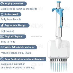 WEIAI yüksek hassasiyetli micropipet 0.5-300ul hipet tamamen otoklavlanabilir manuel 8/12/16 kanallı ayarlanabilir laboratuvar pipet - Product Image 2
