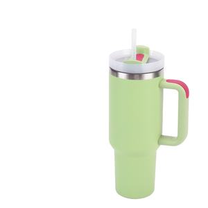 แก้วน้ำเก็บความเย็นแบบพกพาขนาด 40 ออนซ์ รุ่น H2.0 ผนังสองชั้นสุญญากาศ สแตนเลส พร้อมหูจับและหลอดดูด รับสกรีนโลโก้ฟรี - Product Image 2