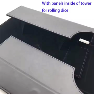 <span class=keywords><strong>Tour</strong></span> portable avec plateau, design pliable, rouleau à dés en cuir PU pour les jeux de table de rôle - Product Image 5