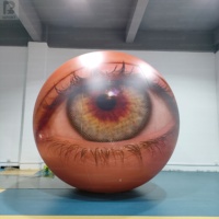 Modèle de sphère oculaire gonflable géante de 2,5 m en hélium, ballon réaliste en forme d'œil flottant pour la promotion artistique/événementielle/présentation en extérieur/marché