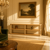 Table basse console en bois massif de style américain moderne, formes courbes luxueuses, pour hôtel, villa, sur mesure