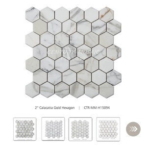 Centurymosaic giá bán buôn trắng hình lục giác Gạch <span class=keywords><strong>Mosaic</strong></span> đá cẩm thạch cho sàn phòng tắm nhà sản xuất - Product Image 1