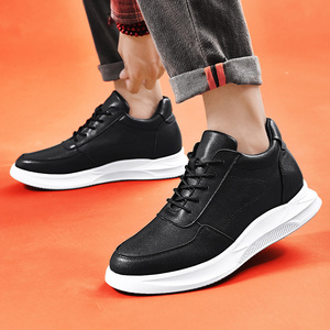 Baskets en cuir blanc avec semelles épaisses hommes chaussures en plein air <span class=keywords><strong>chaussure</strong></span> formelle <span class=keywords><strong>Invisible</strong></span> hauteur intérieure augmentant chaussures pour hommes 6/8 CM - Product Image 5