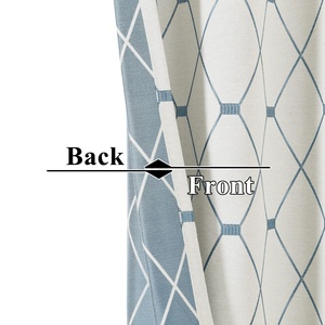 Thêu kết cấu nặng Rèm cửa với rô mô hình trang trại cửa sổ Grommet valances cho phòng khách - Product Image 5