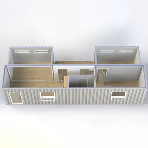 <span class=keywords><strong>Casa</strong></span> Container Pieghevole da 40 Piedi, <span class=keywords><strong>Casa</strong></span> Mobile con 4 Camere da Letto, Villa da Giardino Economica, Struttura in Acciaio Resistente per Campeggio - Product Image 2