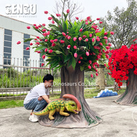 Arbres hauts artificiels décoratifs de simulation d'arbres artificiels avec des fleurs