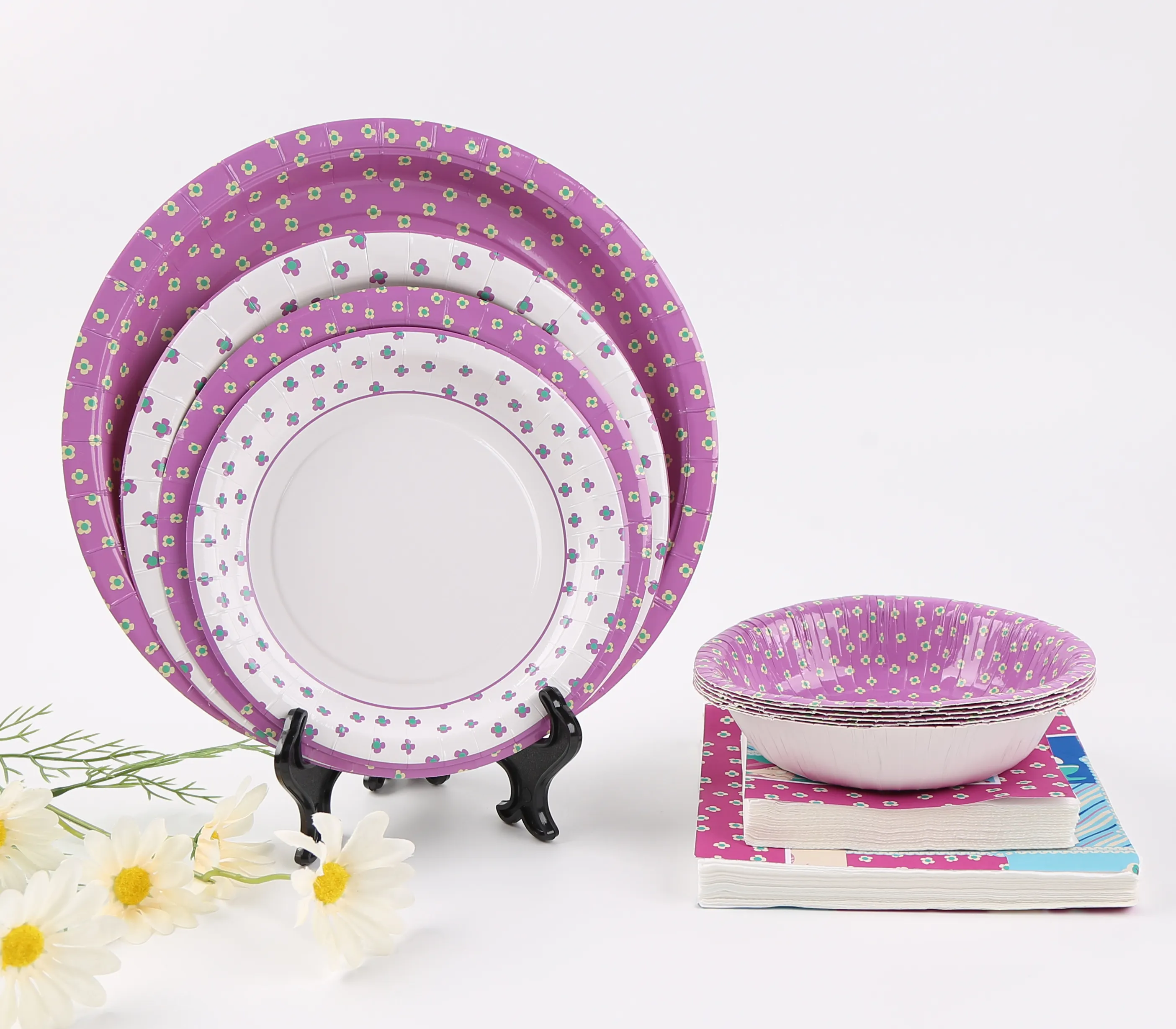 Popular Disposable Purple Bear Paper Plate Set Birthday Party Paper Plates Are Used For Festivals And Potluck Dinners