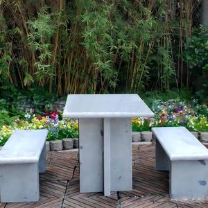 Conjunto <span class=keywords><strong>de</strong></span> Mesa y Banco Cuadrado Moderno <span class=keywords><strong>de</strong></span> Granito para Jardín, Decoración Duradera y Ecológica para Exteriores, Conjunto <span class=keywords><strong>de</strong></span> Banco <span class=keywords><strong>de</strong></span> Granito para Patio <span class=keywords><strong>de</strong></span> Villa en Venta - Product Image 1
