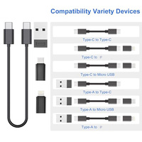 Kit de câble adaptateur USB C vers USB 6-en-1, charge rapide PD 60W, transfert de données 480 Mbps, micro-hub léger pour MacBook iPhone