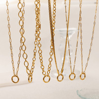 Chaîne de collier DIY pour femme, en acier inoxydable, plaqué sous vide, étanche, avec base de chaîne maille trombone et chaîne serpent