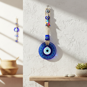 Macramé Evil Eye Décoration murale suspendue 10x33cm Taille - Product Image 3