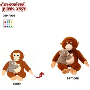 ตุ๊กตาลิงแม่<span class=keywords><strong>ลูก</strong></span>แบบ OEM/ODM ผลิตตามสั่ง - สีสันปรับแต่งได้ ตุ๊กตาครอบครัวกอริลลาแบบกำหนดเองสำหรับเป็นของขวัญ - Product Image 1