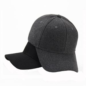 Casquette de sport unisexe en laine d'hiver avec logo personnalisé, casquette de baseball épaisse et chaude pour homme, couleur unie, anti-froid, casquettes de sport pour femme - Product Image 6