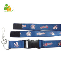 Lanière personnalisée en polyester avec logo sur mesure, fabrication chinoise, pour porte-clés et porte-badge d'identification