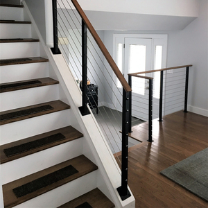 High Quality Vertical Exterior <strong>Iron</strong> <strong>Railing</strong> <strong>Rod</strong> Balustrades Fence with Modern Design Cable <strong>Railing</strong> - Product Image 1