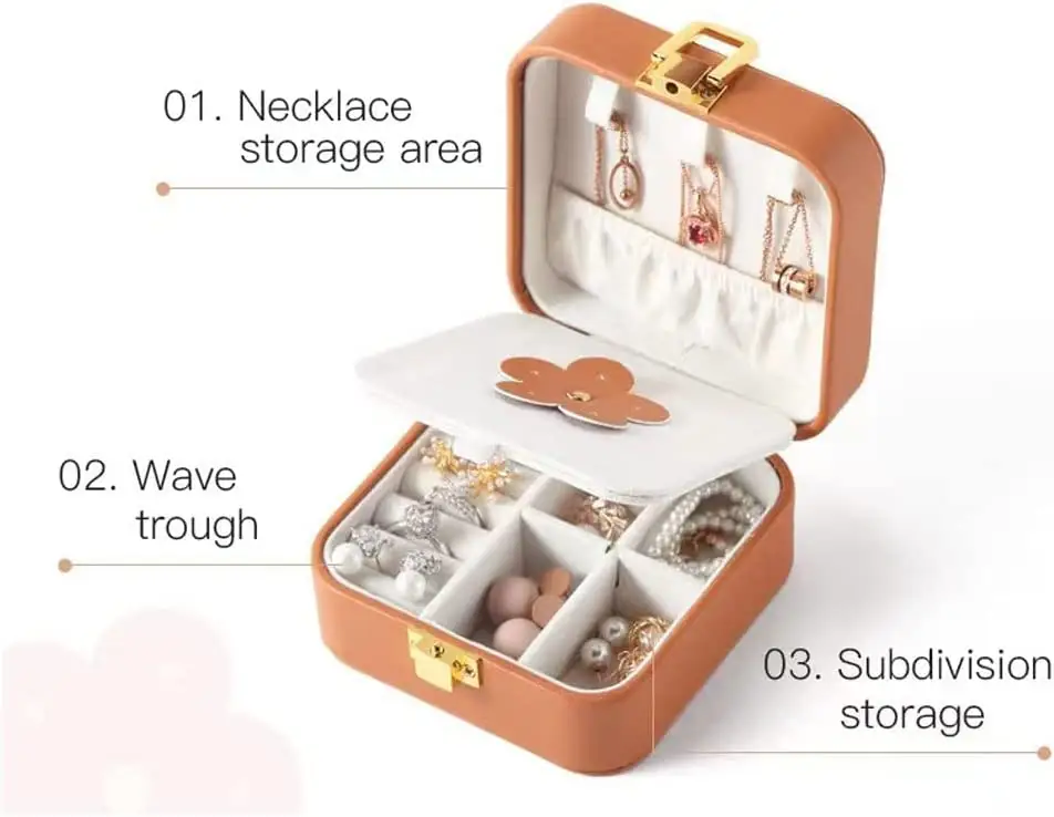Boîte à bijoux en cuir PU étanche Offre Spéciale, boîte à bijoux personnalisable pour femme, boîte carrée