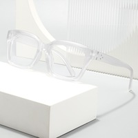 Gafas Cuadradas Universales para Hombre y Mujer, Monturas Ligeras de PC Completas con Lentes Transparentes de PC con Protección UV para Uso Diario y Profesional