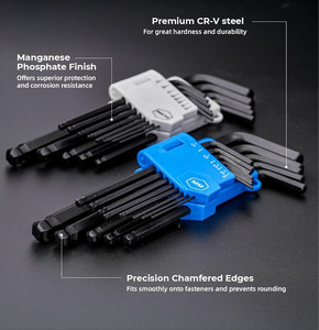 Professional Manufacturer 26pc Metric Imperial Black Hexagonal Ball Head L-shaped Wrench OEM Industrial-grade 40Cr - Product Image 2