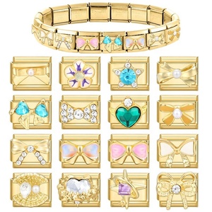 Módulo de Dijes Dorados Elegantes y Creativos para DIY, Brazalete de Acero Inoxidable Galvanizado Estilo Europeo, Personalizable y Dulce - Product Image 5