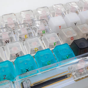 139 phím tự làm anh đào hồ sơ Bàn Phím Cơ khí với màu xanh đen trong suốt tùy chọn Keycap nhựa trắng - Product Image 2
