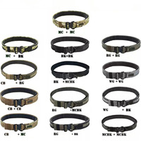 Ceinture tactique à dégagement rapide MOLLE en nylon, multi-motifs camouflage, robuste pour l'extérieur, 1,5 pouce intérieur/extérieur