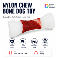 Jouet pour chien en nylon en forme d'os, résistant, non toxique, 275g, nettoyage des dents, soins dentaires