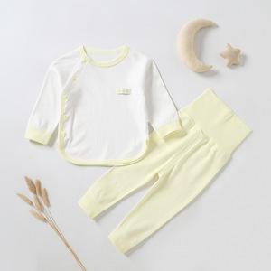 Ensemble de sous-vêtements thermiques pour bébé, tout en coton, manches longues, taille haute, protection du ventre, deux pièces, unisexe, printemps, automne, hiver - Product Image 4
