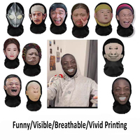 Masque facial 3D personnalisé unisexe pour l'extérieur, en maille transparente, avec impression de visage de célébrité, drôle, pour cosplay, couvre-chef, masque de fête, nouveauté