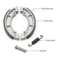 Kit de plaquettes de frein pour moto CG125, ensemble de frein à tambour, pièces de rechange 125cc 70cc, qualité supérieure pour Honda CG125