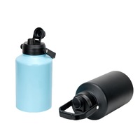 Bouteille d'eau en acier inoxydable 128oz en métal grande capacité voyage noir personnalisé avec poignée pichet d'eau d'un gallon
