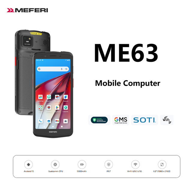 MRFERI 2026 New Arrivals OEM ME63 Android 15 5G Mobile Computer Data Terminal Barcode Scaaner Pda for Warehouse