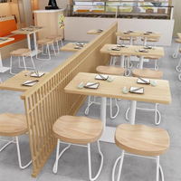 Meubles de restaurant modernes industriels et commerciaux, ensembles de canapés et tables en bois massif, chaises durables avec structure en métal, table et chaises de salle à manger