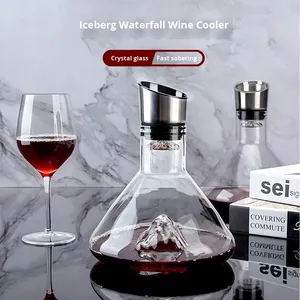 Iceberg Estilo Cascada moderno cristal transparente <span class=keywords><strong>de</strong></span> gama alta Jinshan <span class=keywords><strong>vino</strong></span> <span class=keywords><strong>tinto</strong></span> sostenible filtro rápido decantador <span class=keywords><strong>dispensador</strong></span> <span class=keywords><strong>de</strong></span> <span class=keywords><strong>vino</strong></span> - Product Image 1