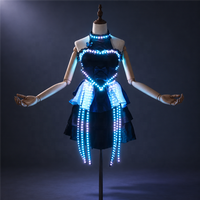 Robe Halter Lumineuse à LED pour Soirée en Boîte de Nuit, Tenue de Service de Bouteilles, Vêtement de Danse Lumineux pour Fête, Bar, KTV, Ambiance Scénique, Spectacle