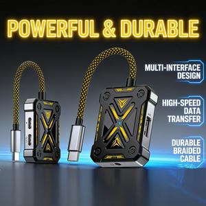 ฮับ Sarafox XT4 USB-C 4in1 แบบ Type C เป็นช่องเสียบเสียง 3.5 มม. พร้อมการชาร์จ PD100W อะแดปเตอร์ 3.0 ช่องเสียบ 3.5 มม.+Type-C+PD100W - Product Image 6