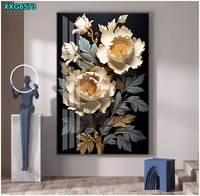 Peinture murale abstraite moderne en porcelaine de cristal, motif floral, pour salon et couloir, design imprimé sur base papier