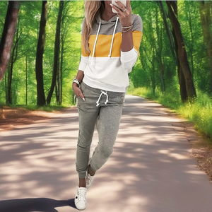 Conjunto Deportivo de Mujer, Estilo Americano Vintage, Sólido, Transpirable y Ligero, Diseño 2 en 1, Chaqueta de Manga Larga para Primavera/Otoño - Product Image 2
