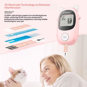 Glycémie pour animaux de compagnie |   Kit de test rapide et précis pour chiens et chats |   Moniteur LCD avec bandelettes pour la gestion quotidienne du diabète - Product Image 2