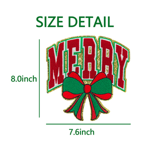 Giáng sinh Chenille thêu các bản vá lỗi tùy chỉnh bán buôn Chenille các bản vá lỗi thiết kế sắt trên sequin các bản vá lỗi - Product Image 5