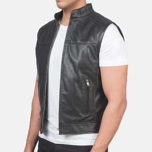 New Fashionable Design Adult Size <b>Mens</b> <b>Leather</b> <b>Vest</b> Casual Outer Wear High Quality Wholesale Customized Winter Windproof - Product Image 2