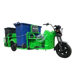 Triciclo Eléctrico de Saneamiento con Plataforma Plana y 4 Contenedores de Basura, Camión Recolector de Residuos de Tres Ruedas, Capacidad de Carga de 100-200 kg, Autonomía de 50-70 km - Product Image 6