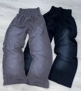 Street Wear Custom 360 420 500gsm Blank French Terry Acid Wash <b>Baggy</b> Wide Leg Jogger Sweatpants For <b>Men</b> - Product Image 1