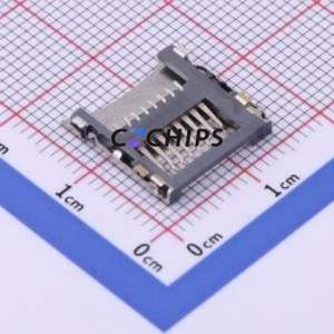 KH-TF08-H1.8 SD Card / Memory Card Connector SMD Connector Flip Cover Type Card Holder 1.8mm - Product Image 2