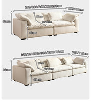 Wabi-Sabi Cloud Sofa Holz Einzelsitz Daunengefüllt Creme Luxus Hotel Villa Projekt Unverpacktes Designer-Set Hergestellt in Japan Ohne Verpackung