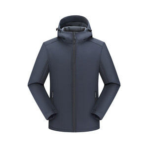 Chaqueta Softshell Unisex con Capucha, Color Sólido, con Forro Interior, Ropa de Trabajo para Invierno - Product Image 4