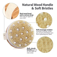 Brosse corporelle en bois à logo personnalisé pour le drainage lymphatique, ensemble de brosses exfoliantes en poils de sanglier naturels pour une peau éclatante